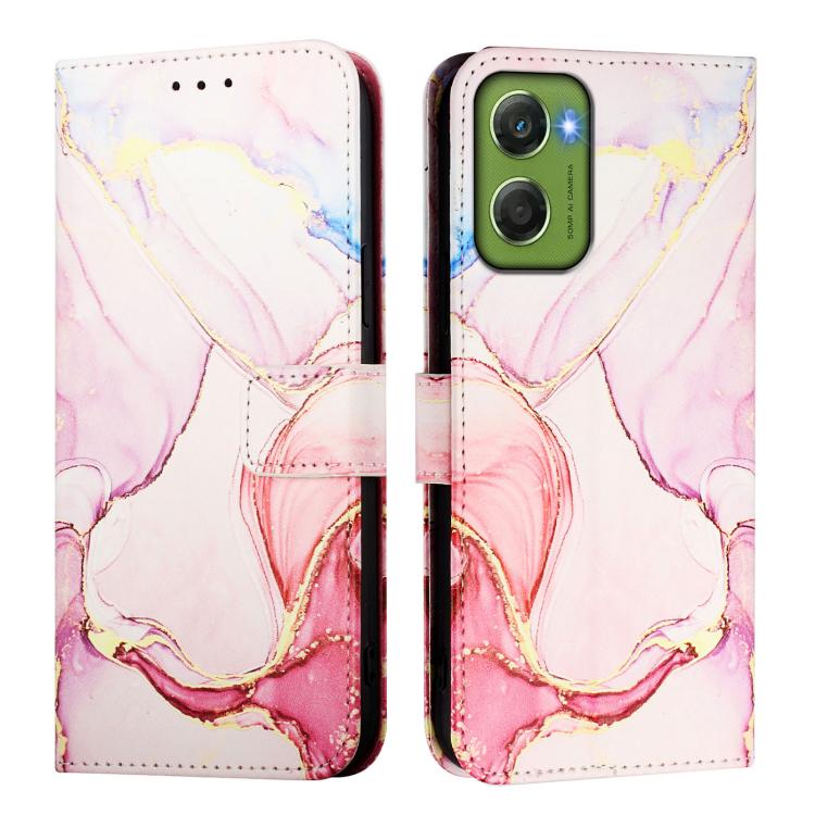 For Motorola Moto G06 4G PT003 Marble Pattern Flip Leather Phone Case