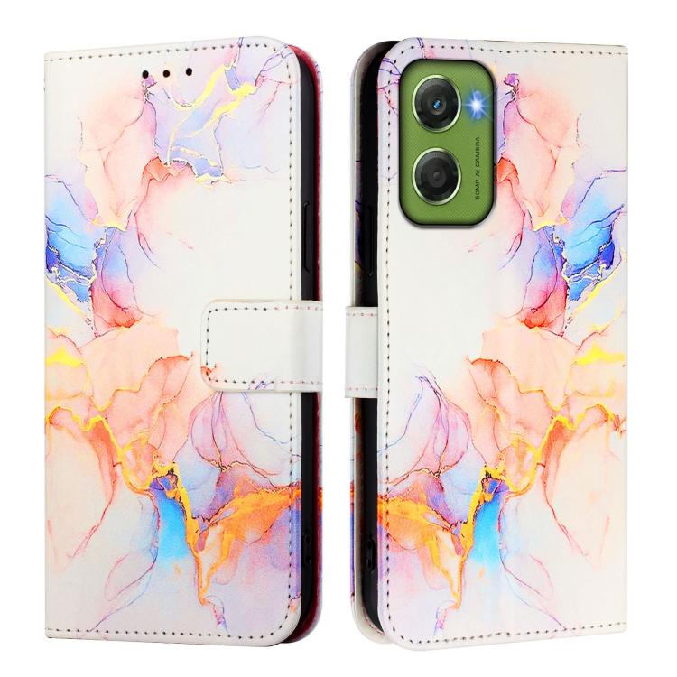 For Motorola Moto G06 4G PT003 Marble Pattern Flip Leather Phone Case
