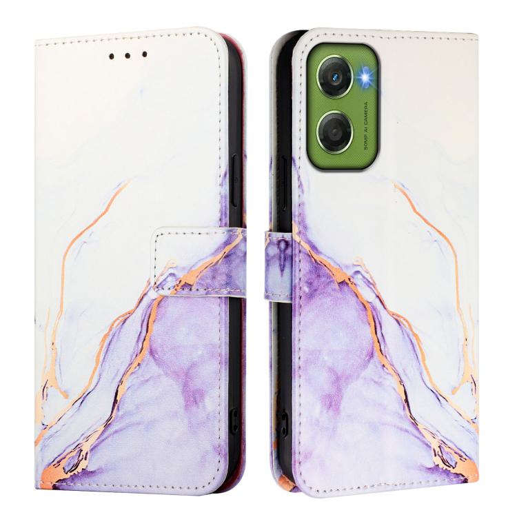 For Motorola Moto G06 4G PT003 Marble Pattern Flip Leather Phone Case