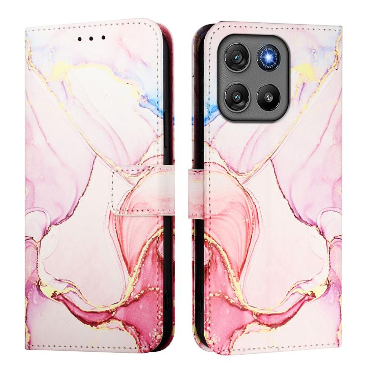 For Motorola Moto G67 Power PT003 Marble Pattern Flip Leather Phone Case