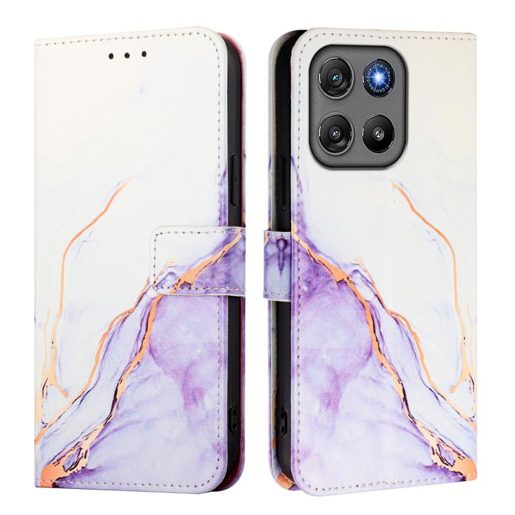 For Motorola Moto G67 Power PT003 Marble Pattern Flip Leather Phone Case