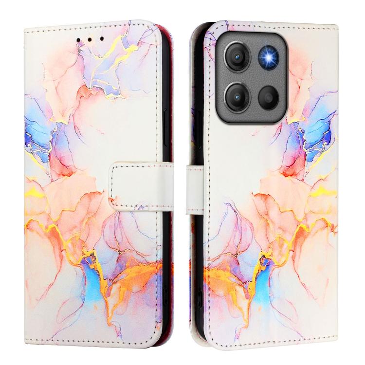 For Motorola Moto G17 / G17 Power / G15 PT003 Marble Pattern Flip Leather Phone Case