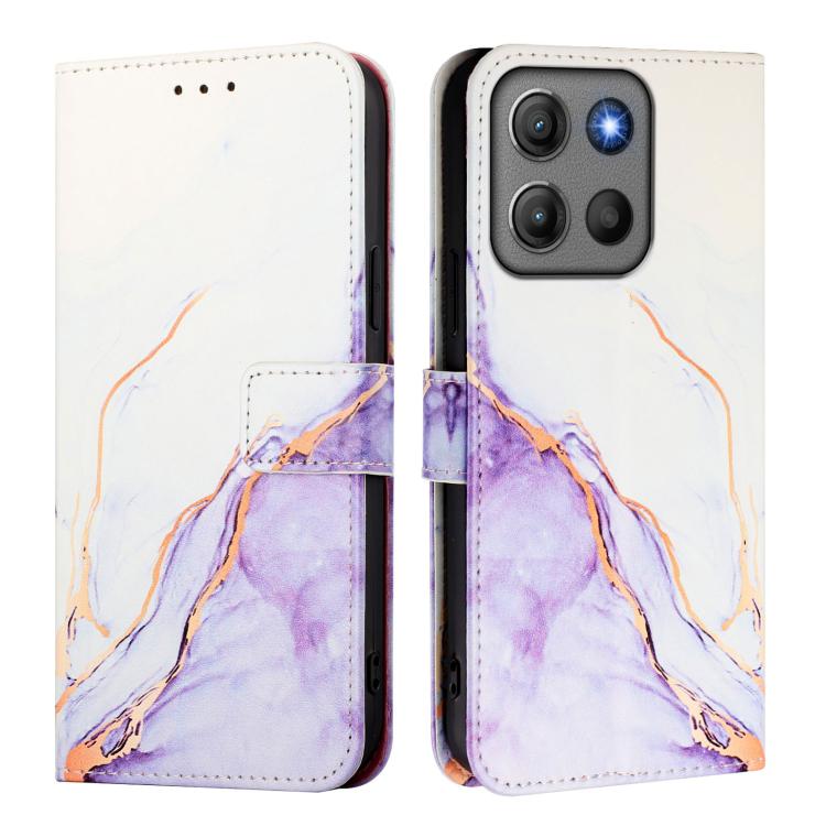 For Motorola Moto G17 / G17 Power / G15 PT003 Marble Pattern Flip Leather Phone Case