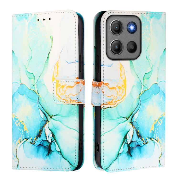 For Motorola Moto G17 / G17 Power / G15 PT003 Marble Pattern Flip Leather Phone Case