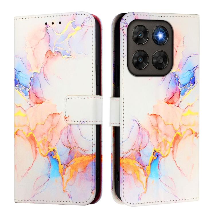 For Motorola Moto G87 / G67 / G77 5G PT003 Marble Pattern Flip Leather Phone Case