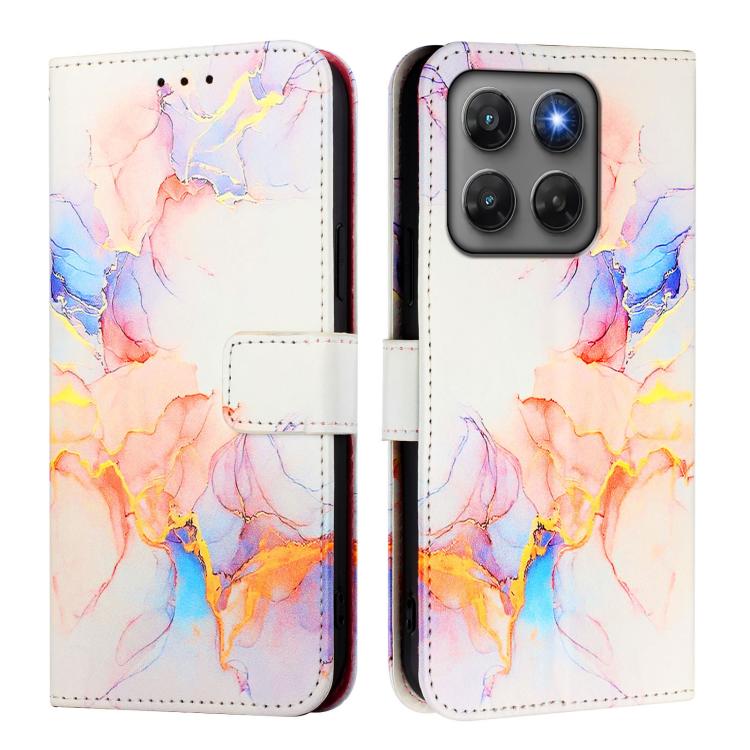 For Motorola Moto G37 / G37 Power / G47 PT003 Marble Pattern Flip Leather Phone Case