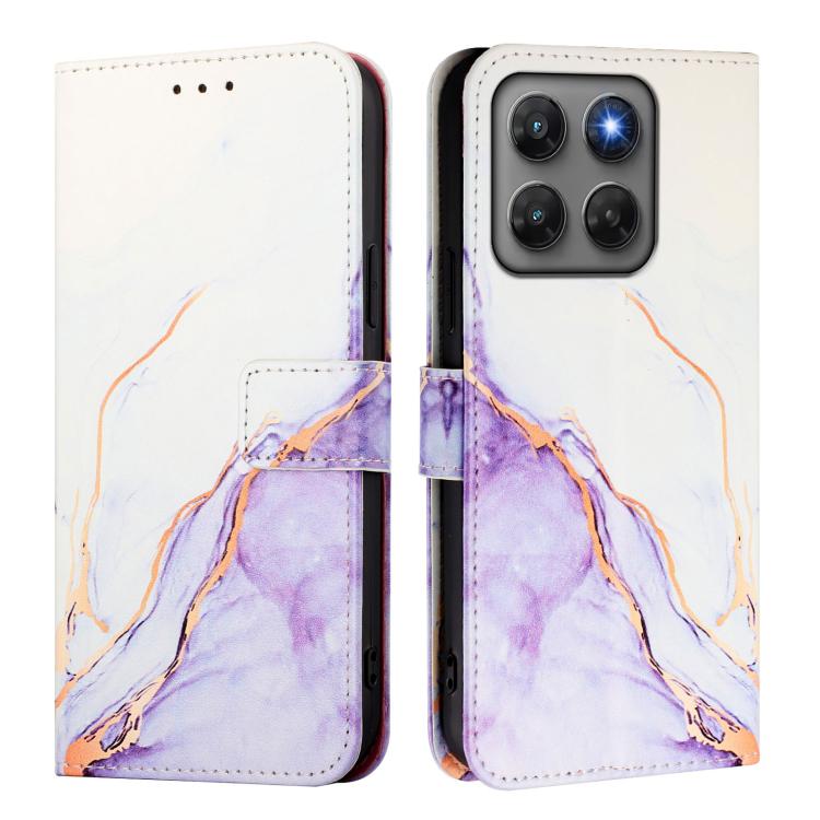 For Motorola Moto G37 / G37 Power / G47 PT003 Marble Pattern Flip Leather Phone Case