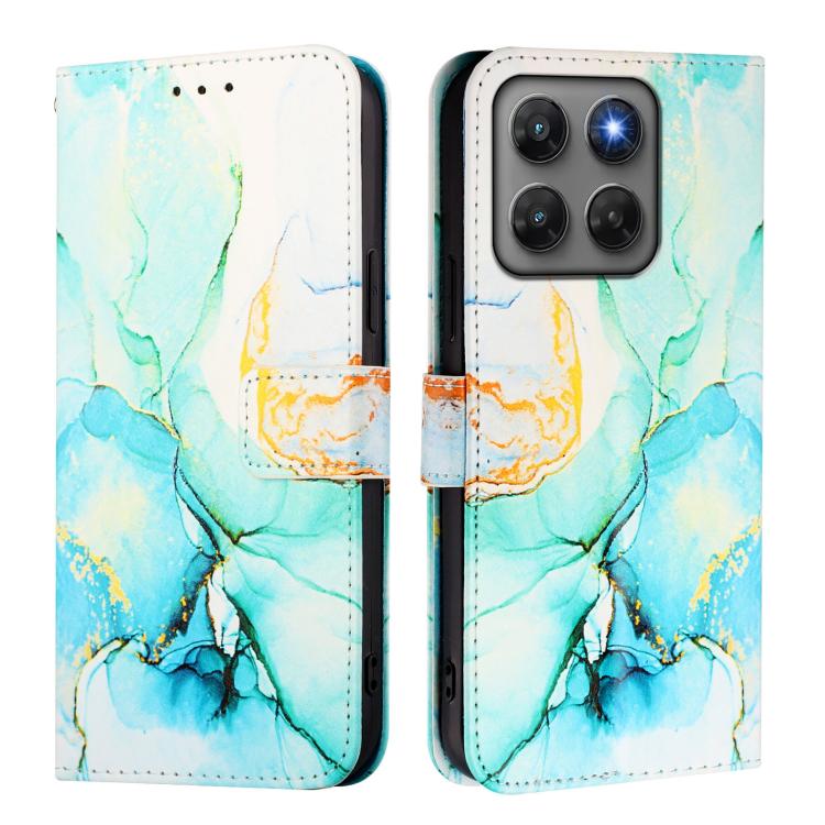 For Motorola Moto G37 / G37 Power / G47 PT003 Marble Pattern Flip Leather Phone Case
