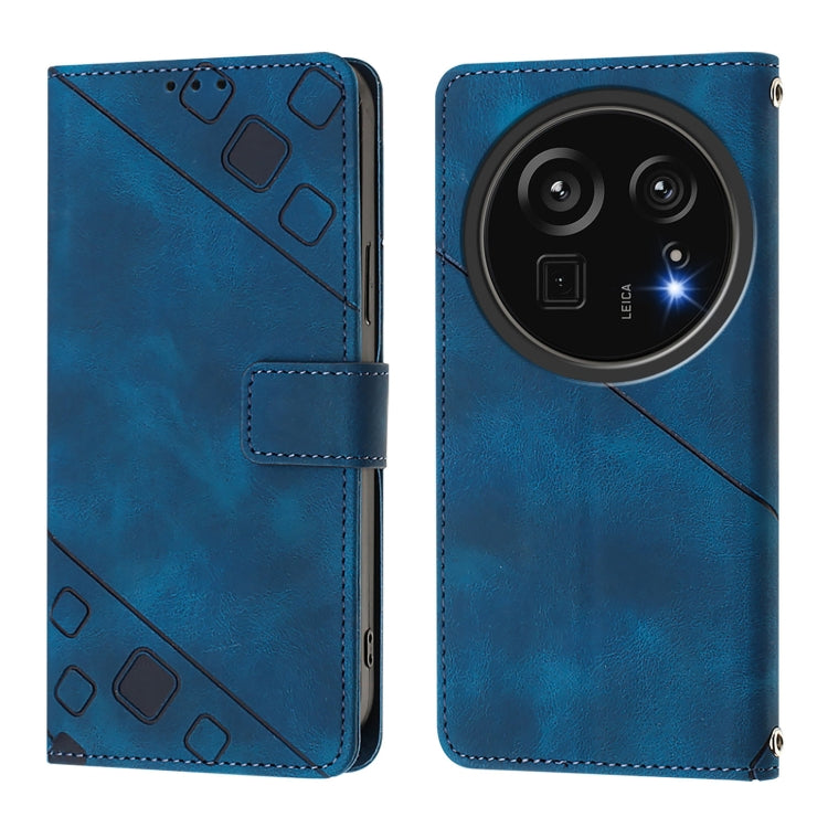 For Sharp Aquos R9 Pro Skin Feel Embossed Leather Phone Case