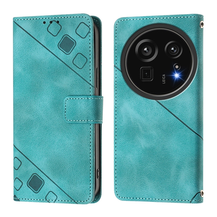 For Sharp Aquos R9 Pro Skin Feel Embossed Leather Phone Case