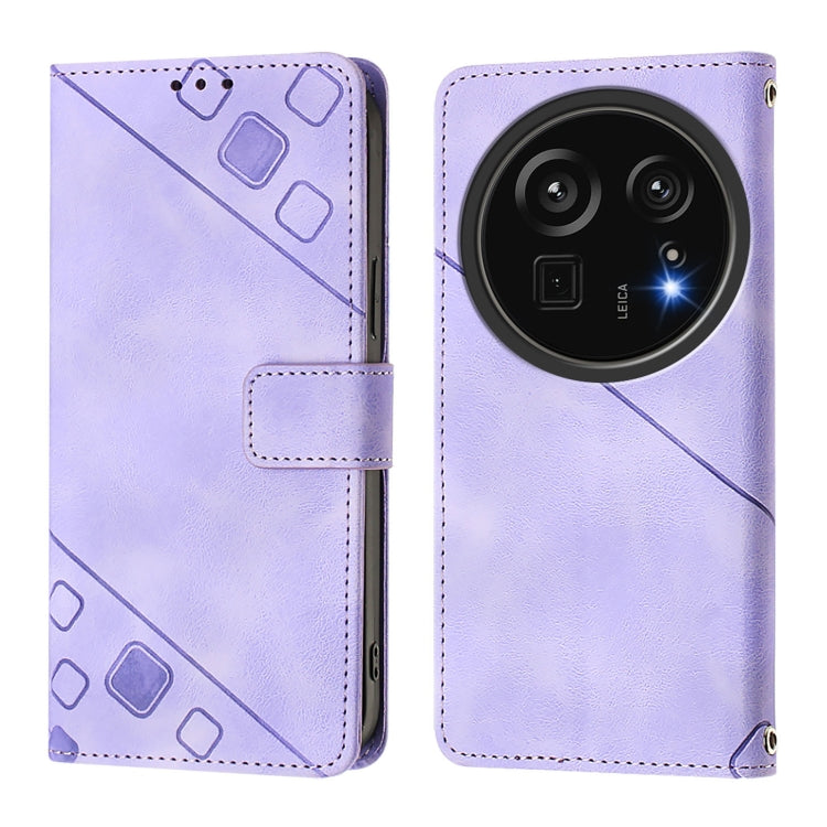 For Sharp Aquos R9 Pro Skin Feel Embossed Leather Phone Case