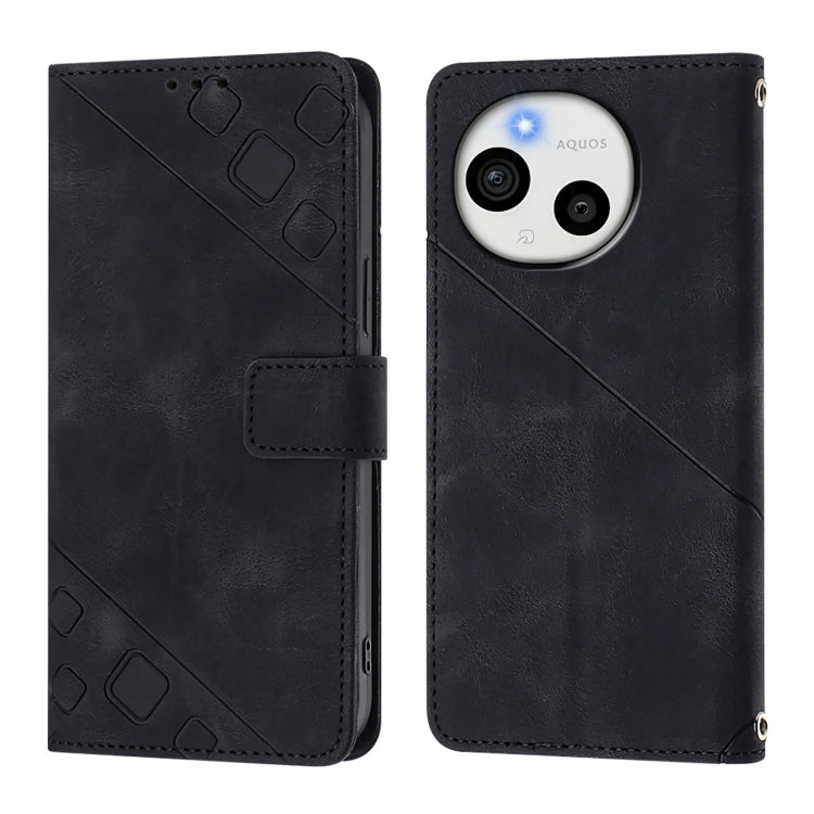 For Sharp Aquos Sense9 Plus Skin Feel Embossed Leather Phone Case