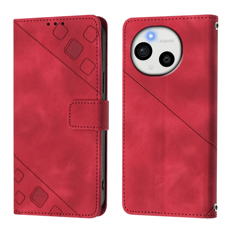 For Sharp Aquos Sense9 Plus Skin Feel Embossed Leather Phone Case