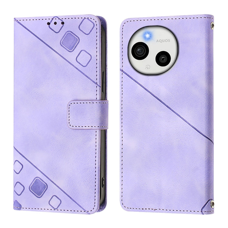 For Sharp Aquos Sense9 Skin Feel Embossed Leather Phone Case
