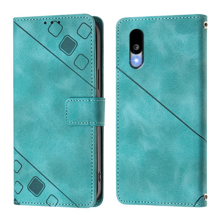 For Sharp Basio Active3 Skin Feel Embossed Leather Phone Case