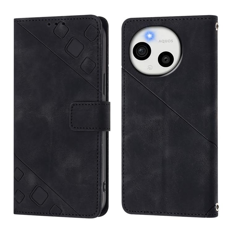 For Sharp Aquos Sense10 Skin Feel Embossed Leather Phone Case