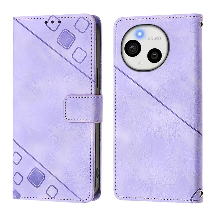 For Sharp Aquos Sense10 Skin Feel Embossed Leather Phone Case