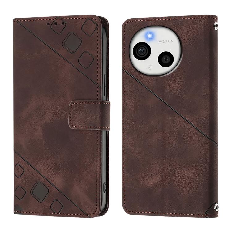 For Sharp Aquos Sense10 Skin Feel Embossed Leather Phone Case