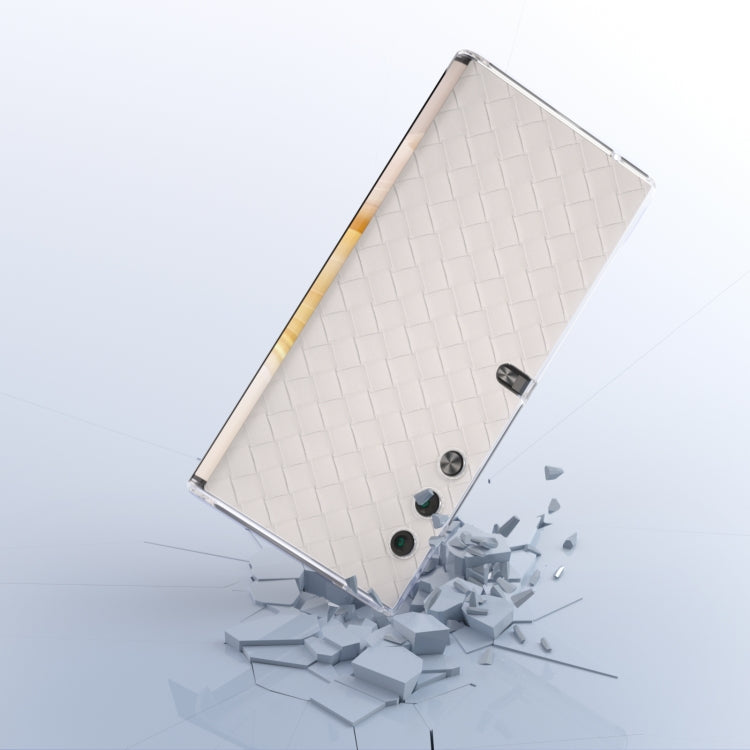 For Honor V Purse Woven Texture Transparent Frame PU Phone Case