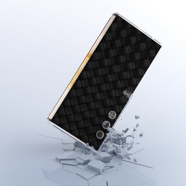 For Honor V Purse Woven Texture Transparent Frame PU Phone Case