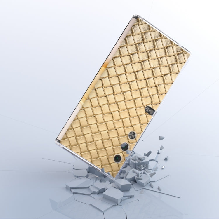 For Honor V Purse Woven Texture Transparent Frame PU Phone Case