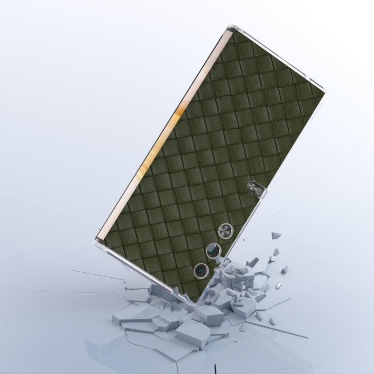 For Honor V Purse Woven Texture Transparent Frame PU Phone Case