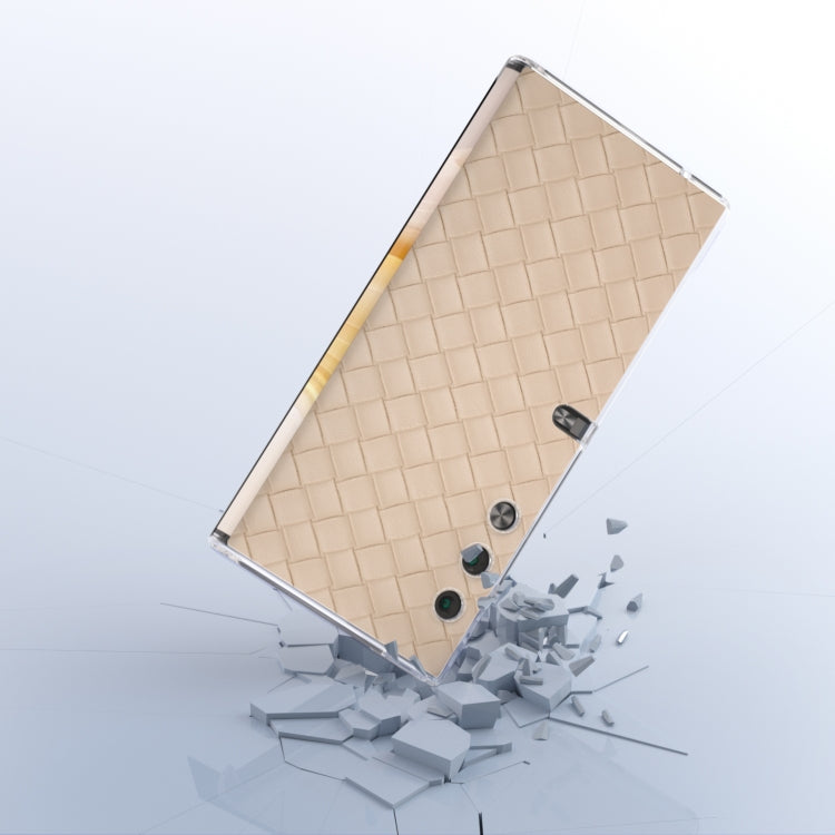 For Honor V Purse Woven Texture Transparent Frame PU Phone Case