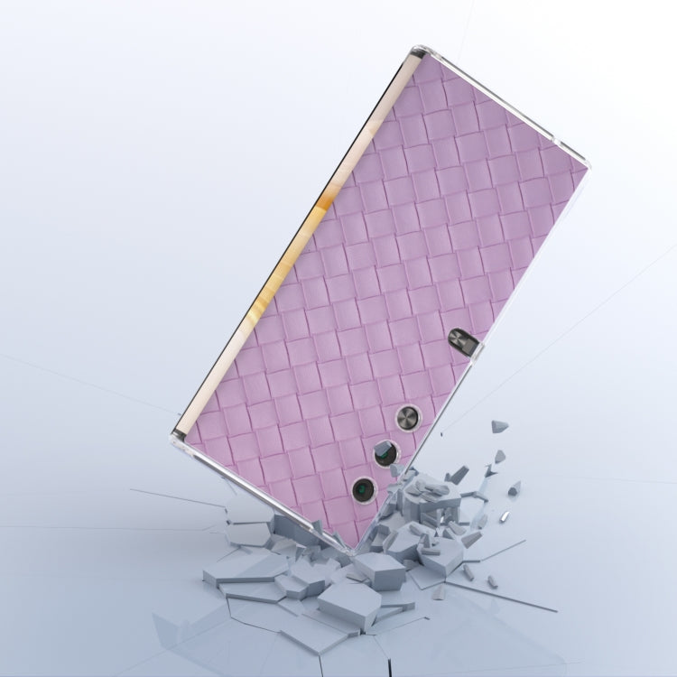 For Honor V Purse Woven Texture Transparent Frame PU Phone Case