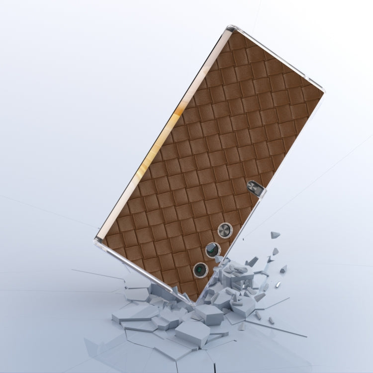 For Honor V Purse Woven Texture Transparent Frame PU Phone Case