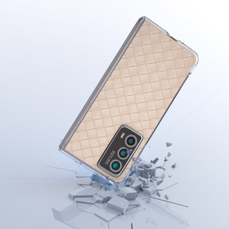 For Honor Magic Vs2 Woven Texture Transparent Frame PU Phone Case