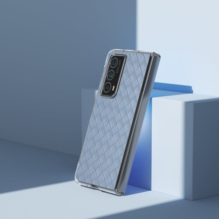 For Honor Magic Vs2 Woven Texture Transparent Frame PU Phone Case