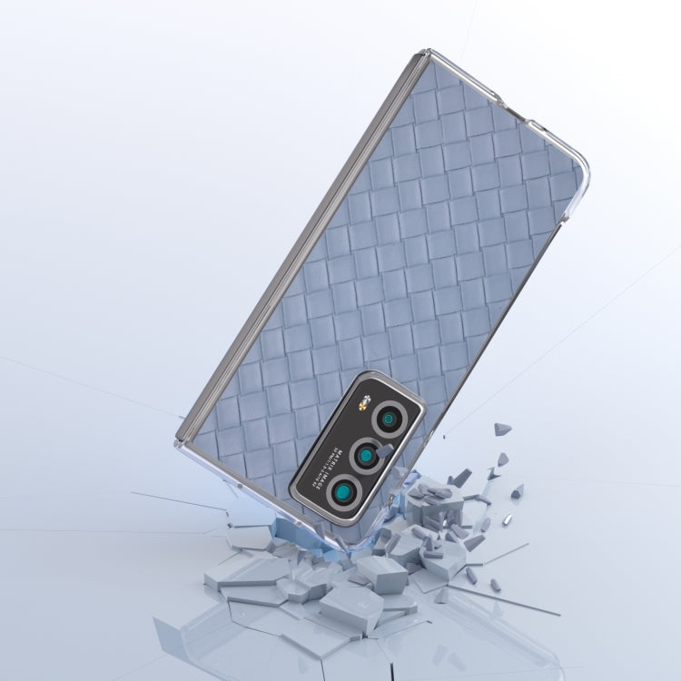 For Honor Magic Vs2 Woven Texture Transparent Frame PU Phone Case