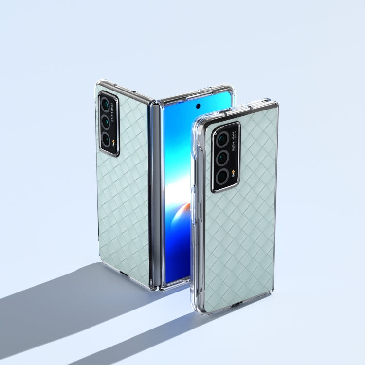 For Honor Magic Vs2 Woven Texture Transparent Frame PU Phone Case