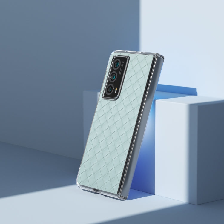 For Honor Magic Vs2 Woven Texture Transparent Frame PU Phone Case