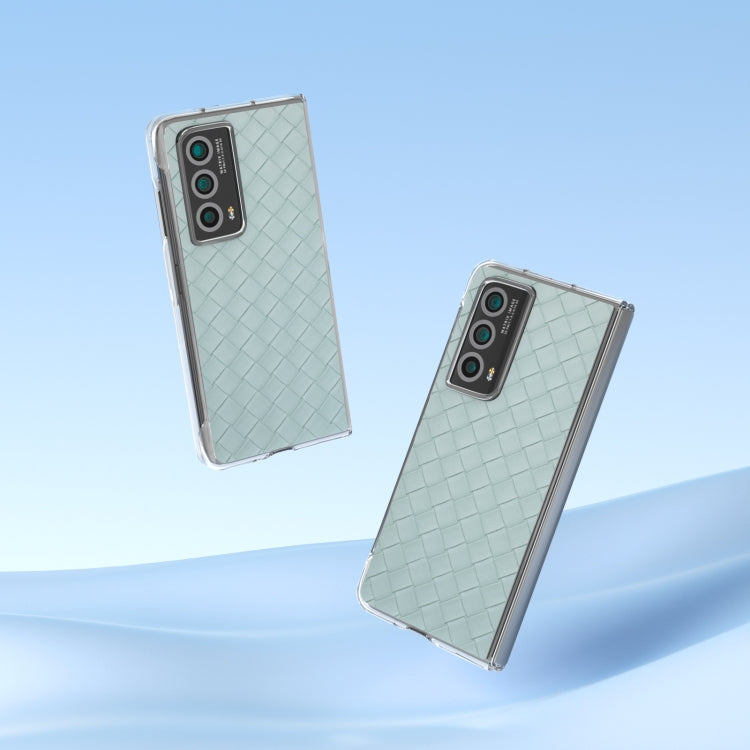 For Honor Magic Vs2 Woven Texture Transparent Frame PU Phone Case