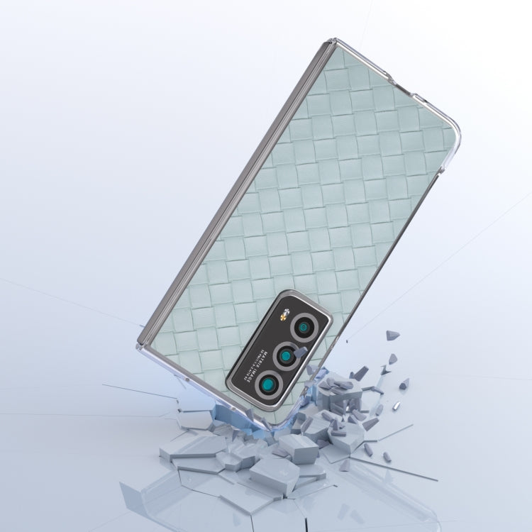 For Honor Magic Vs2 Woven Texture Transparent Frame PU Phone Case
