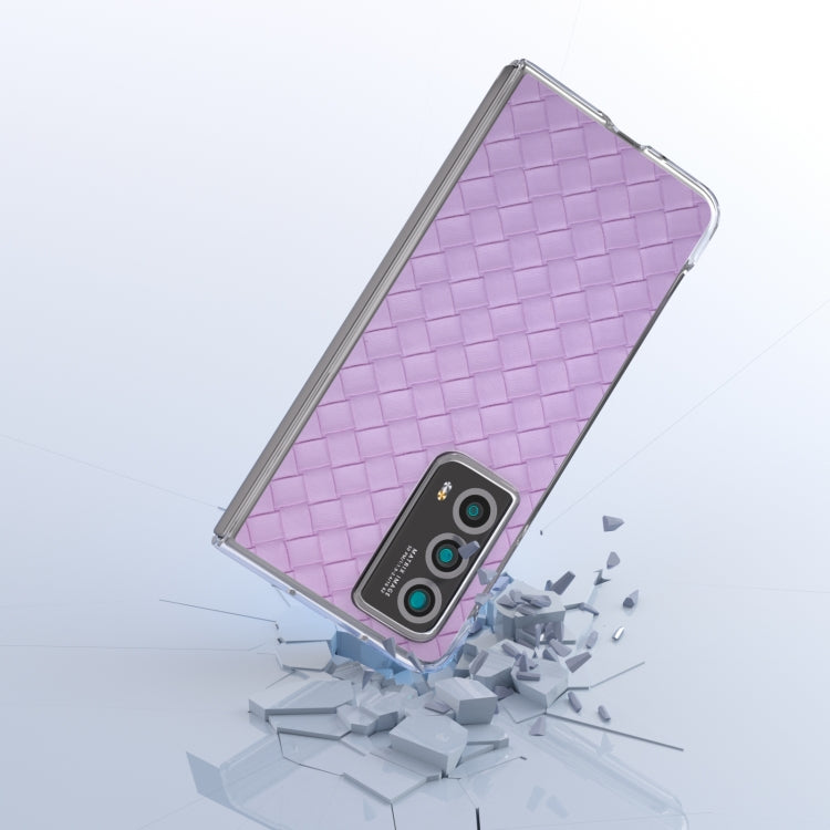 For Honor Magic Vs2 Woven Texture Transparent Frame PU Phone Case