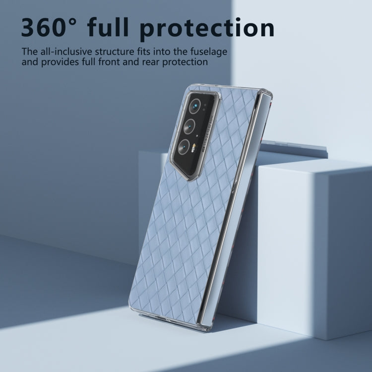For Honor Magic V2 RSR Porsche Design Woven Texture Transparent Frame PU Phone Case