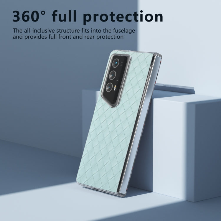 For Honor Magic V2 RSR Porsche Design Woven Texture Transparent Frame PU Phone Case