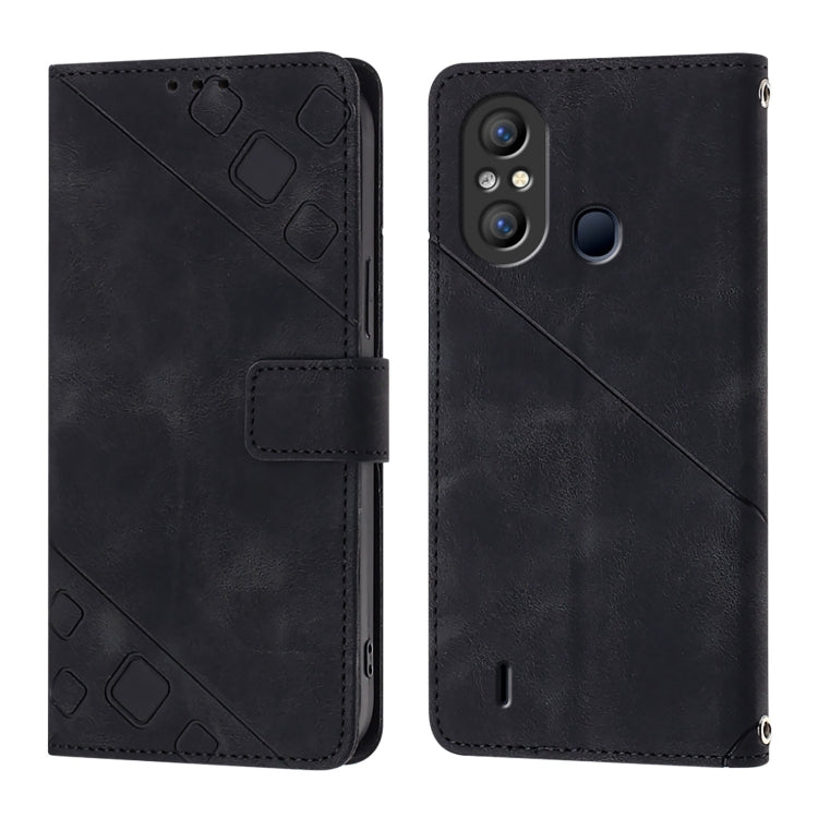 For Itel A58 / A49 Skin Feel Embossed Leather Phone Case