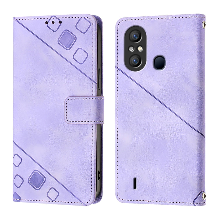 For Itel A58 / A49 Skin Feel Embossed Leather Phone Case