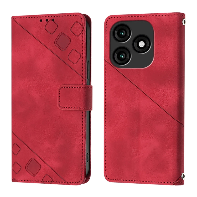 For Itel A70 Skin Feel Embossed Leather Phone Case