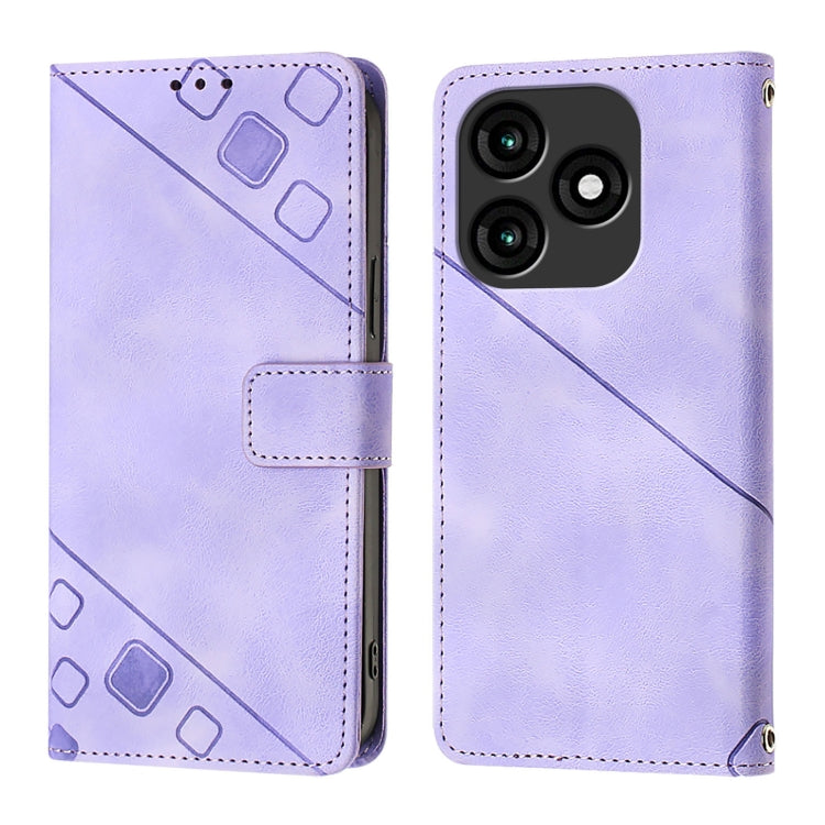 For Itel A70 Skin Feel Embossed Leather Phone Case
