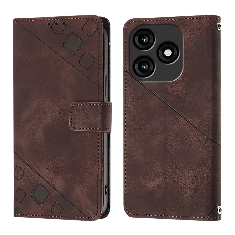 For Itel A70 Skin Feel Embossed Leather Phone Case