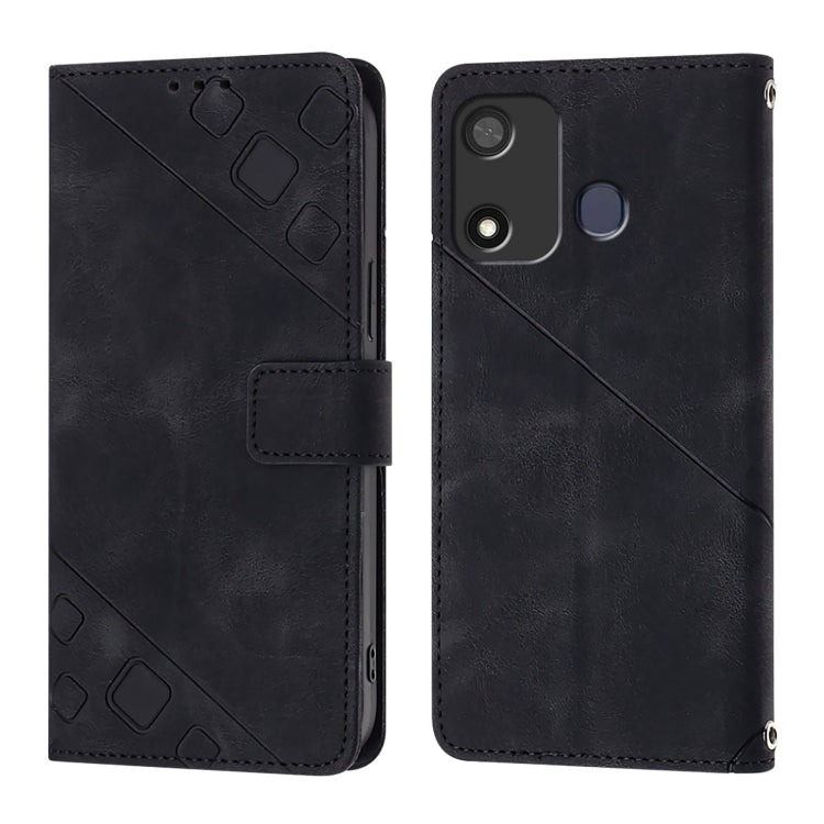 For Itel P17 / A27 Skin Feel Embossed Leather Phone Case