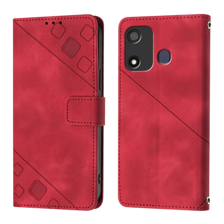For Itel P17 / A27 Skin Feel Embossed Leather Phone Case