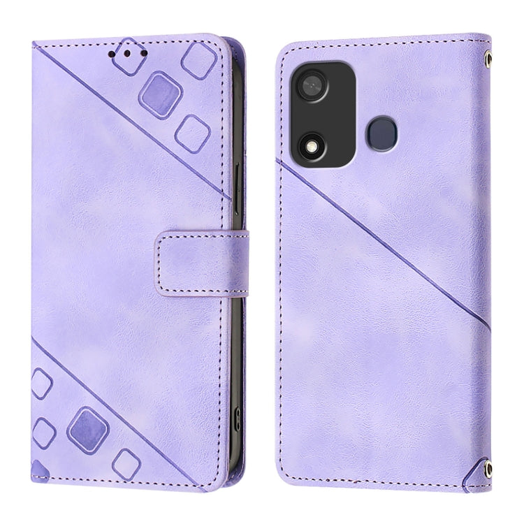 For Itel P17 / A27 Skin Feel Embossed Leather Phone Case