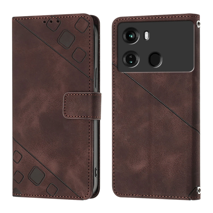 For Itel P40 Skin Feel Embossed Leather Phone Case