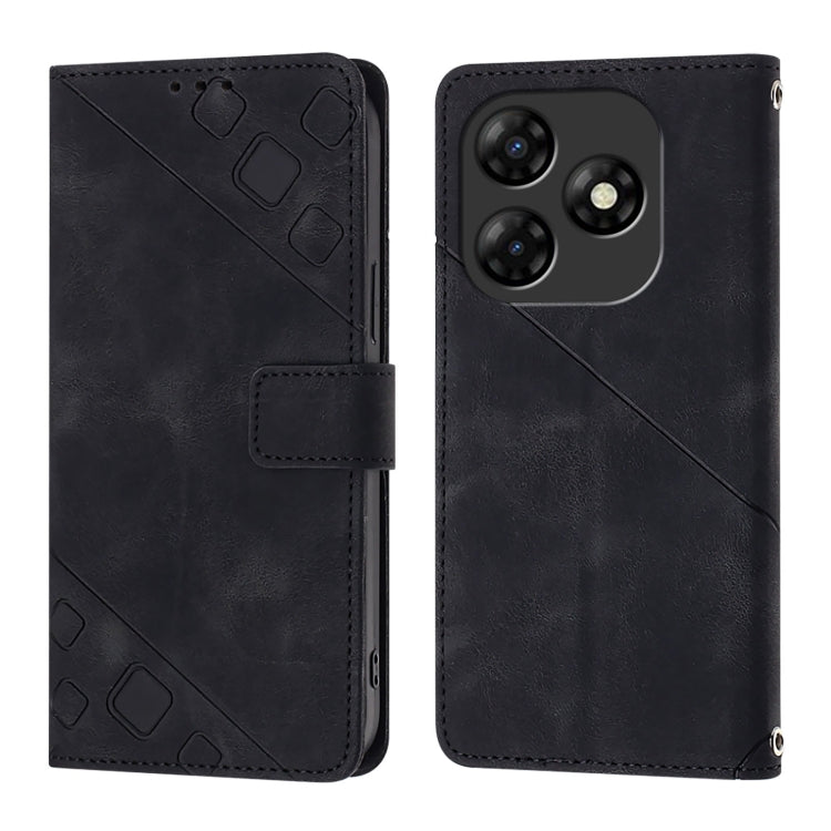 For Itel P55 4G Skin Feel Embossed Leather Phone Case