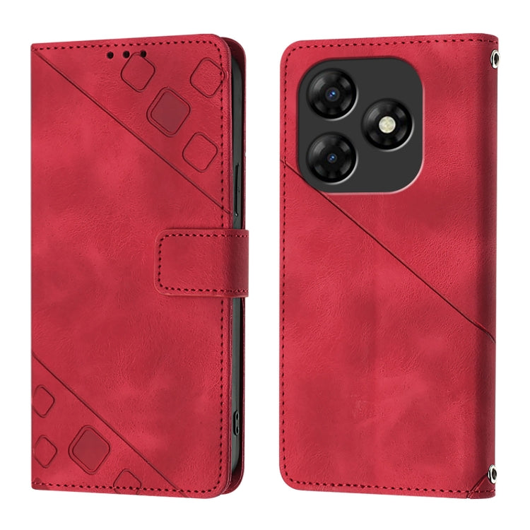 For Itel P55 4G Skin Feel Embossed Leather Phone Case